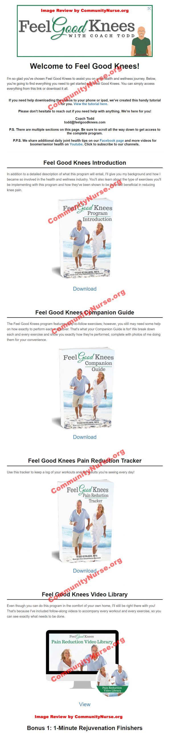 feel good knees system download page