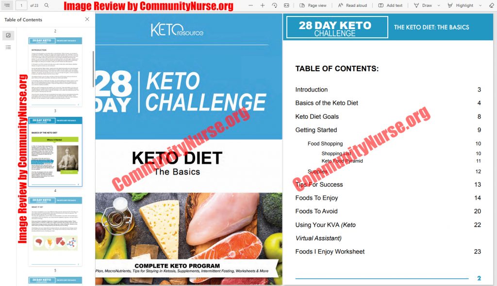 28 Day Keto Challenge The Basics Table of Contents