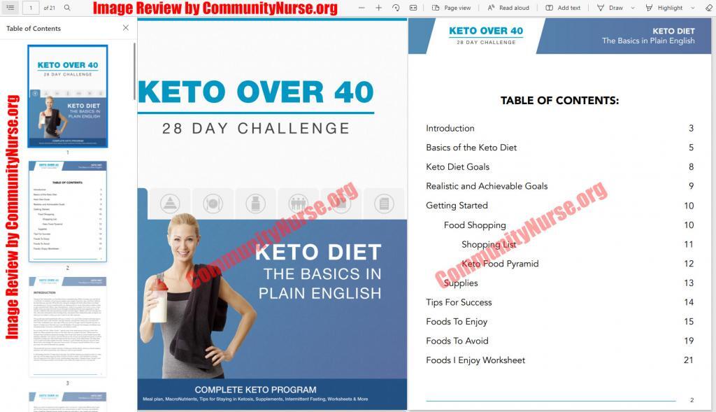 Keto Over Forty 28-Day Challenge Table of Contents
