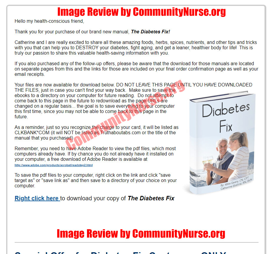 The Diabetes Fix download page