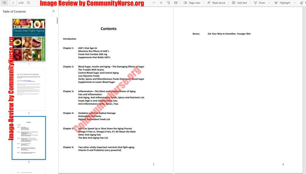 Program's Table of Contents