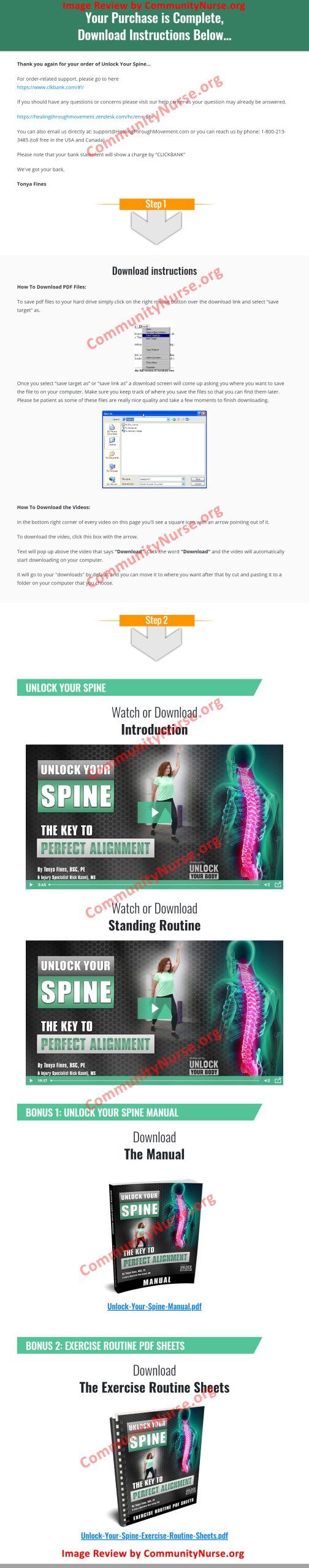unlock your spine download page